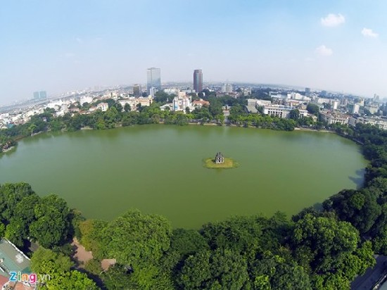Loạt ảnh hồ Hoàn Kiếm đẹp tuyệt vời qua góc nhìn từ trên cao